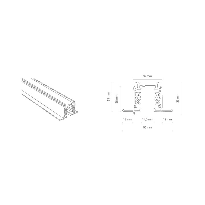 CTLS RECESSED TRACK, 3 CIRCUIT 2M - Nowodvorski – zdjęcie 3