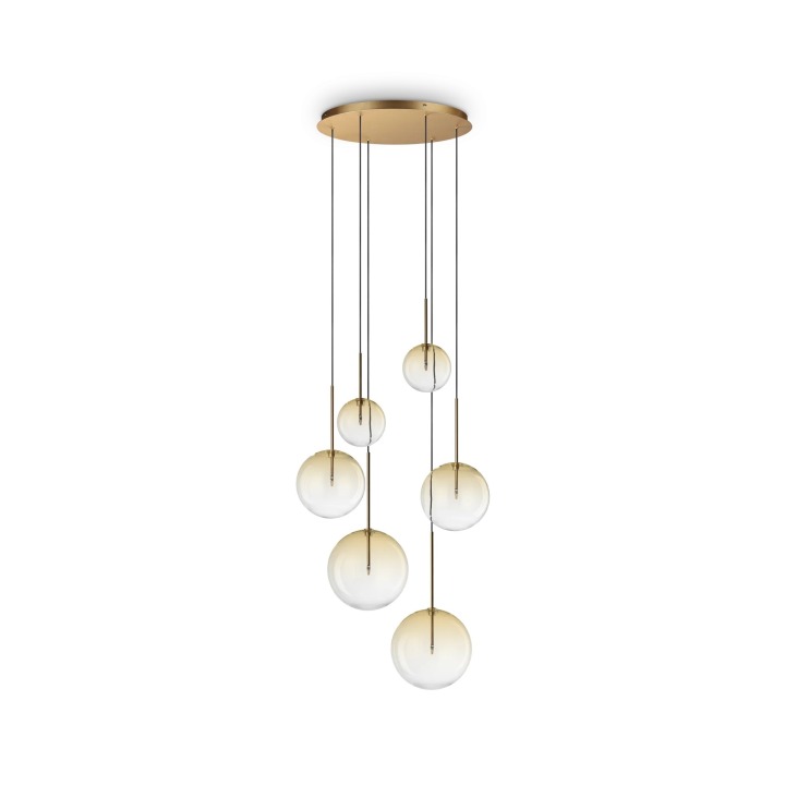 Equinoxe SP6 - Ideal Lux - lampa wisząca – kolor Bursztynowy cieniowany (nr kat. 345406)