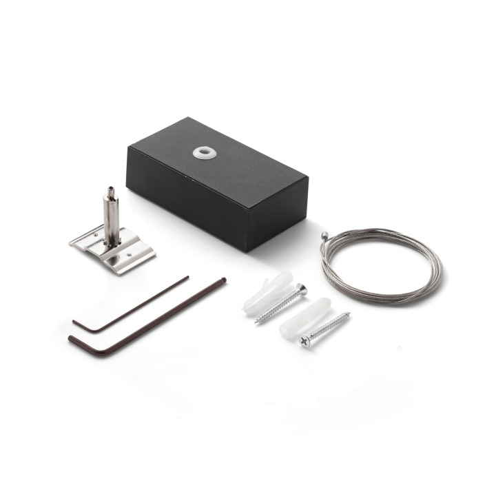 Fluo Kit Single Steel Cable 5 Mt + Ceiling Cup - Ideal Lux - akcesoria techniczne – kolor Czarny (nr kat. 276335)