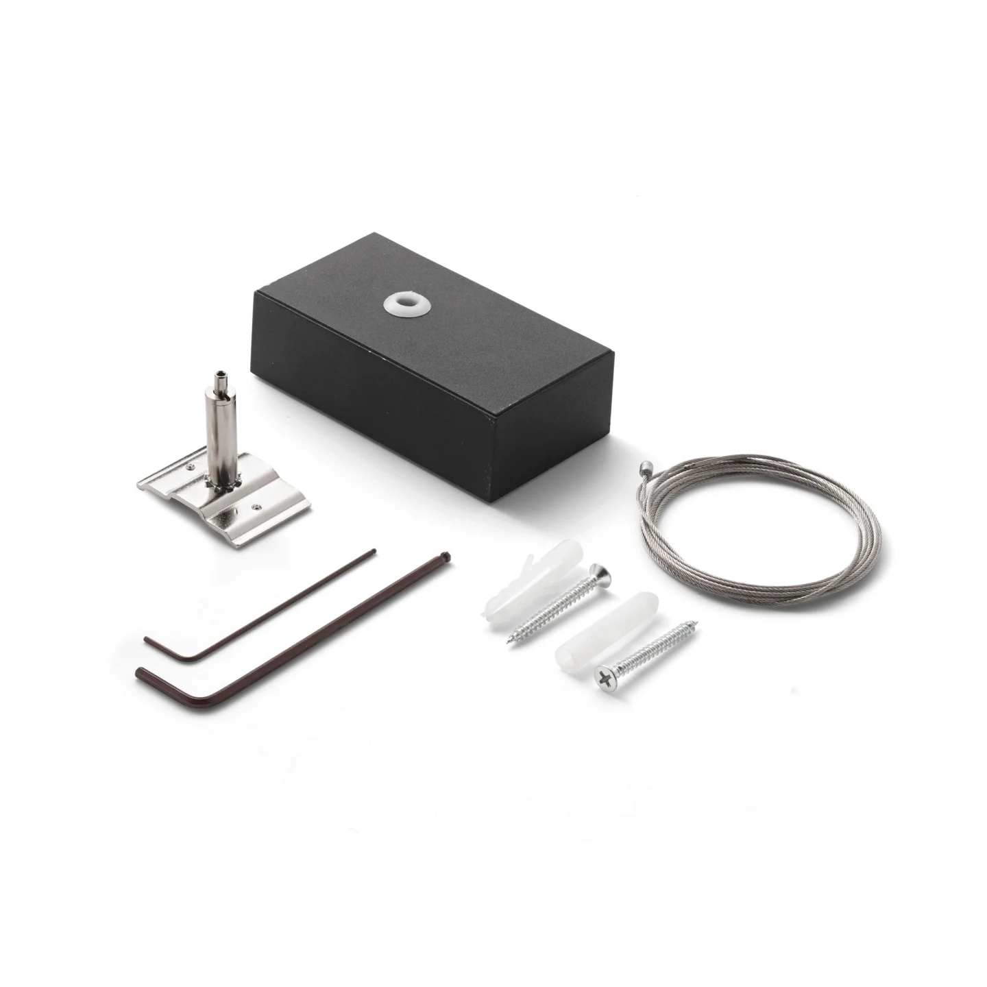 Fluo Kit Single Steel Cable 5 Mt + Ceiling Cup - Ideal Lux - akcesoria techniczne – kolor Czarny (nr kat. 276335)
