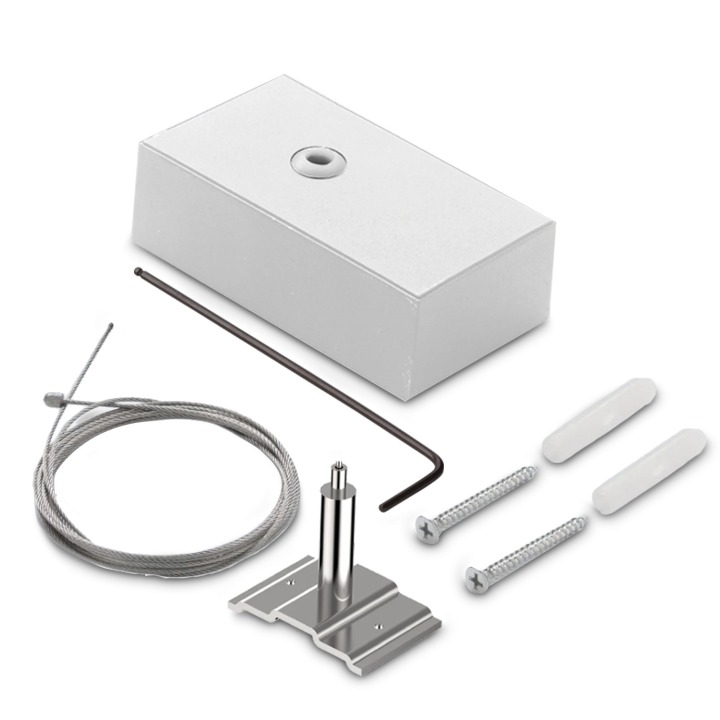 Fluo Kit Single Steel Cable 5 Mt + Ceiling Cup - Ideal Lux - akcesoria techniczne – kolor Biały (nr kat. 276342)