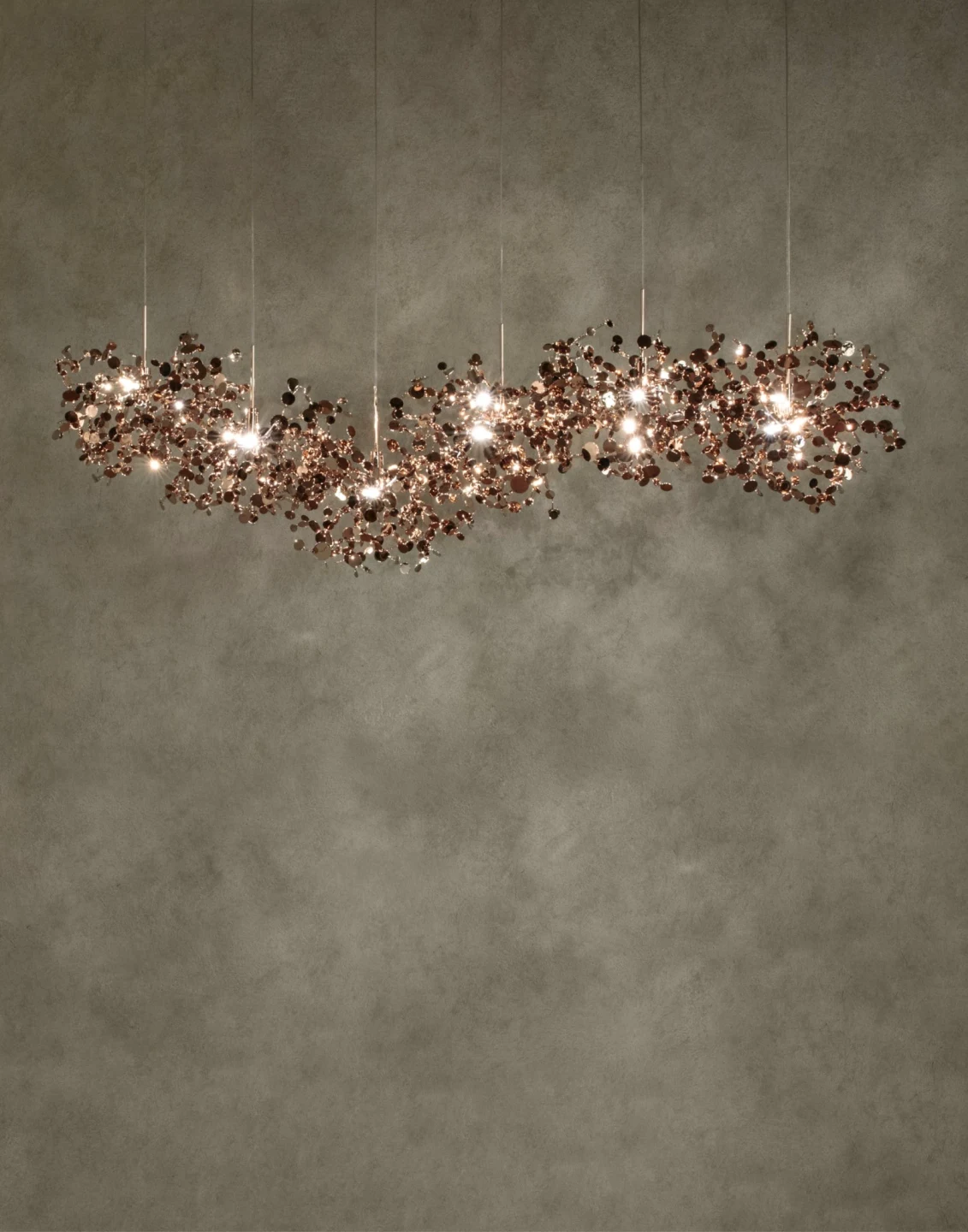 Argent 6 Linear - Terzani - lampa wisząca – kolor Różowe złoto (sunset rose) (nr kat. 0N89SA8C8F)