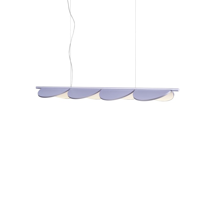 Almendra Linear Suspension 4 - Flos - lampa wisząca – kolor Liliowy metalizowany (nr kat. F0422042)