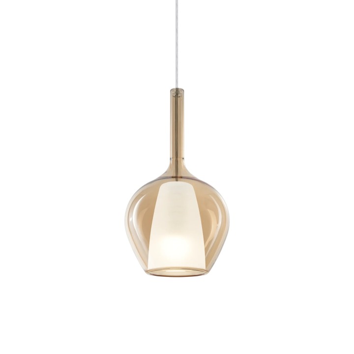 Kalique SP1-1 D18 - Ideal Lux - lampa wisząca – kolor Bursztynowy (nr kat. 359885)