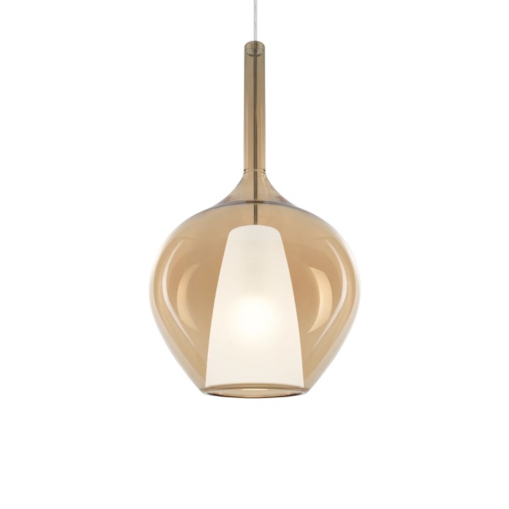 Kalique SP1-1 D28 - Ideal Lux - lampa wisząca – kolor Bursztynowy (nr kat. 359526)