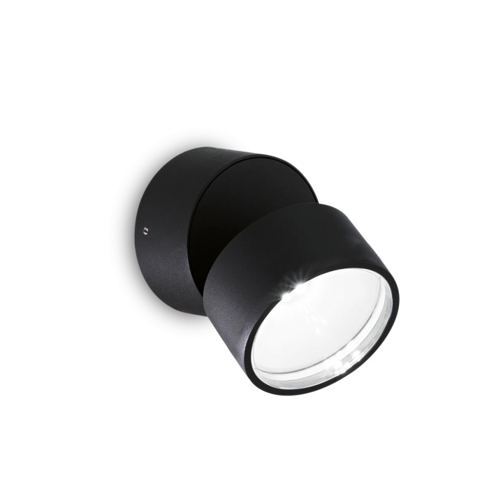 Omega AP Round 4000K - Ideal Lux - kinkiet zewnętrzny – kolor Czarny (nr kat. 285504)