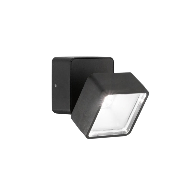 Omega AP Square 4000K - Ideal Lux - kinkiet zewnętrzny – kolor Czarny (nr kat. 285535)