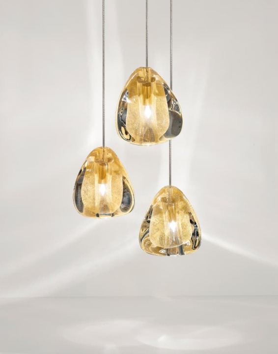 Mizu 3 - Terzani - lampa wisząca – kolor Złoty płatek (nr kat. 0R03SE8A4F)