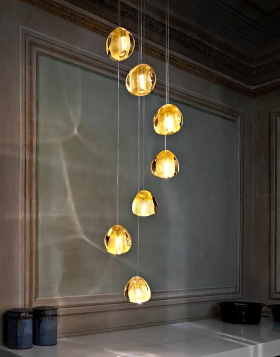 Mizu 7 - Terzani - lampa wisząca – kolor Złoty płatek (nr kat. 0R07SE8A4F)