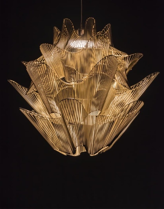Moiré - Terzani - lampa wisząca – kolor Pozłacany (nr kat. 0M10SL6C8F)