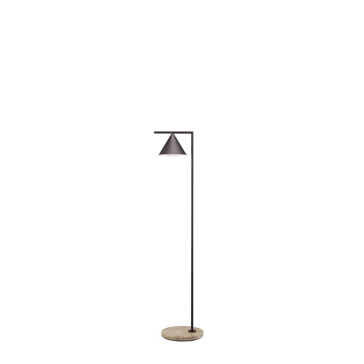 Captain Flint Floor Outdoor - Flos - lampa podłogowa zewnętrzna – kolor Ciemnobrązowy / trawertyn imperiale (nr kat. F011A21F018
