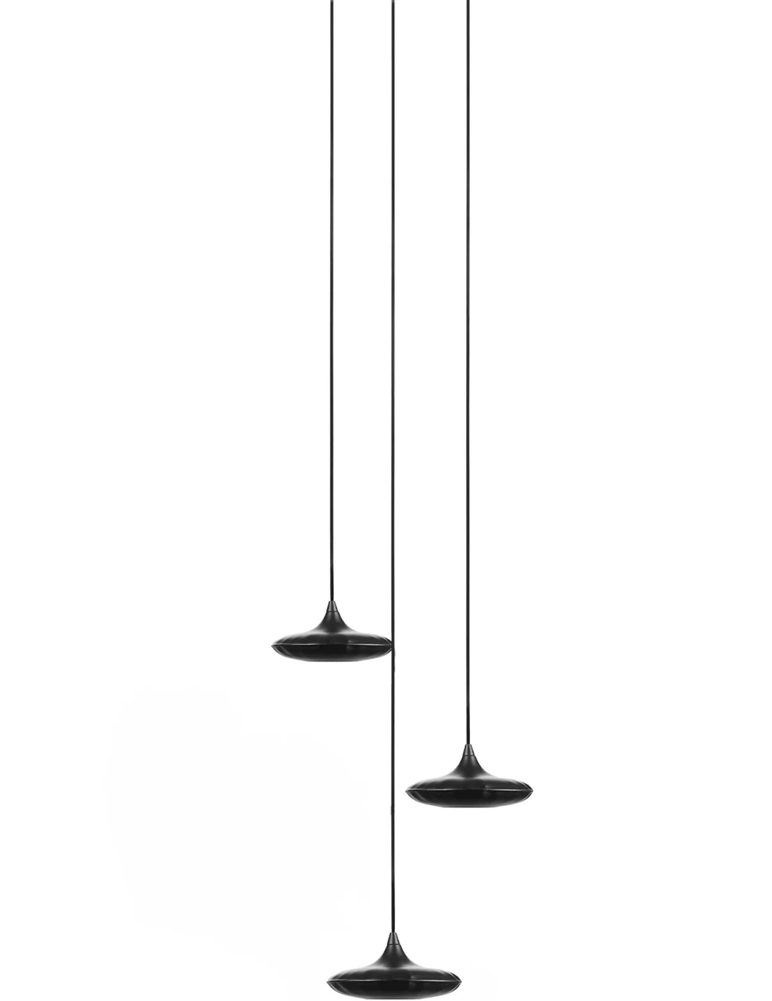 Lampin 13 Set 3 - Zieta - zestaw 3 × lampa wisząca – kolor Black Matt 9005 (nr kat. ZE-LAMPIN-13-SET3-BLK-40)