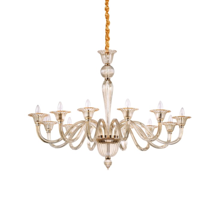 Brigitta SP12 - Ideal Lux - lampa wisząca – kolor Bursztynowy (nr kat. 199405)