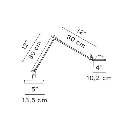 Berenice ramiona 30+30 cm - Luceplan - lampa stołowa – zdjęcie 7