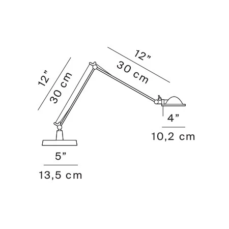 Berenice ramiona 30+30 cm - Luceplan - lampa stołowa – zdjęcie 7