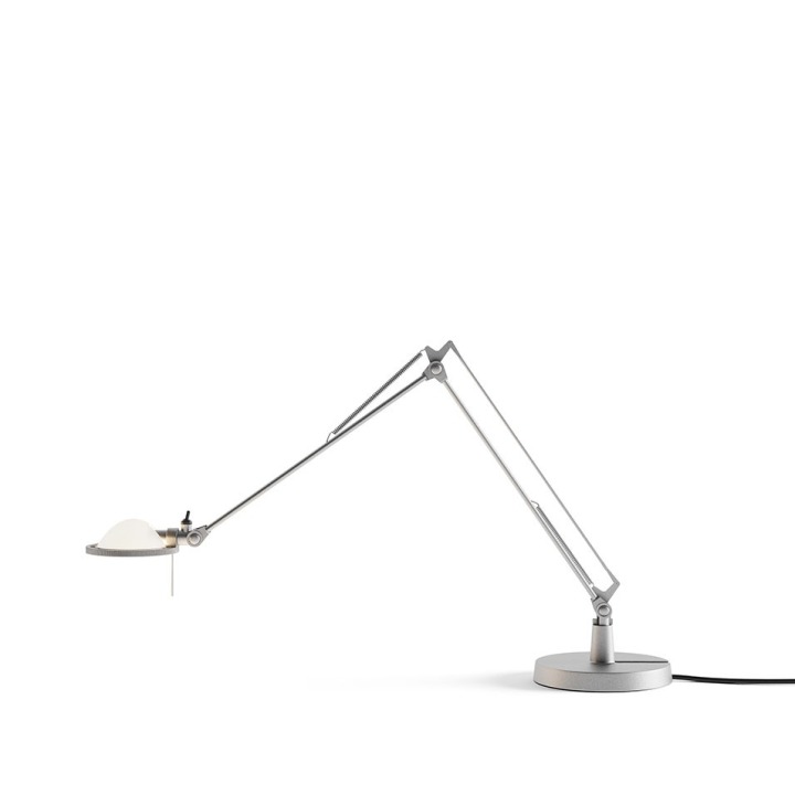 Berenice ramiona 30+30 cm - Luceplan - lampa stołowa – kolor Aluminium (nr kat. LP-D12NPI-ARMS-30-30-CM-ALU-WHIT)