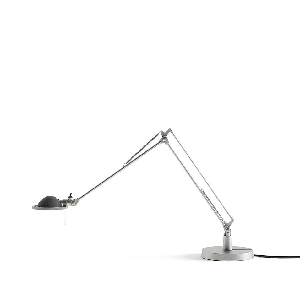 Berenice ramiona 30+30 cm - Luceplan - lampa stołowa – kolor Aluminium (nr kat. LP-D12NPI-ARMS-30-30-CM-ALU-BLAC)