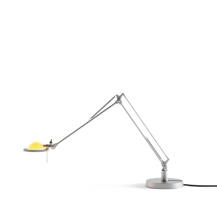 Berenice ramiona 30+30 cm - Luceplan - lampa stołowa – kolor Aluminium (nr kat. LP-D12NPI-ARMS-30-30-CM-ALU-YELL)