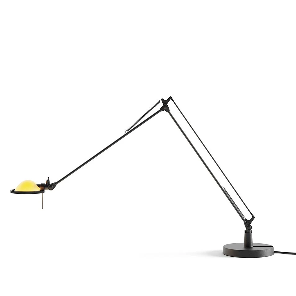Berenice ramiona 45+45 cm - Luceplan - lampa stołowa – kolor Czarny (nr kat. LP-D12N-ARMS-45-45-CM-BLACK-YELL)