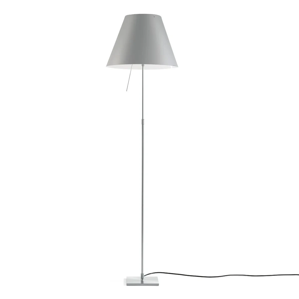 Costanza teleskopowa - Luceplan - lampa podłogowa – kolor Aluminium (nr kat. LP-D13T-TELESCOPIC-ALU-MISTIC-ON)