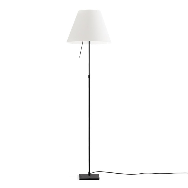 Costanza teleskopowa - Luceplan - lampa podłogowa – kolor Czarny (nr kat. LP-D13T-TELESCOPIC-BLACK-WHITE-O)