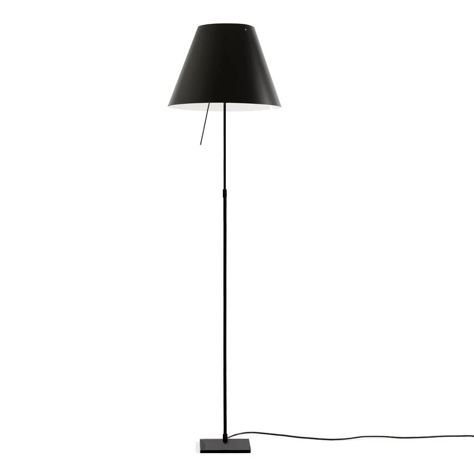 Costanza teleskopowa - Luceplan - lampa podłogowa – kolor Czarny (nr kat. LP-D13T-TELESCOPIC-BLACK-BLACK-O)
