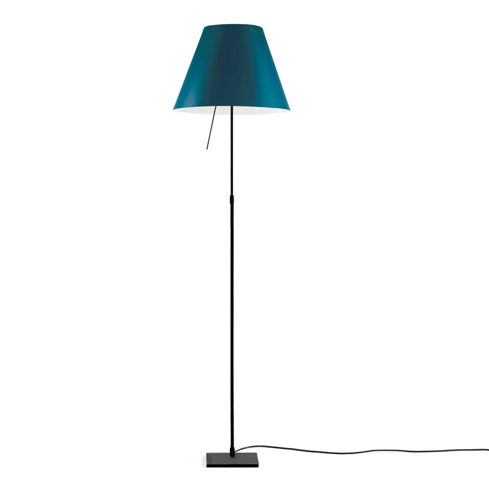 Costanza teleskopowa - Luceplan - lampa podłogowa – kolor Czarny (nr kat. LP-D13T-TELESCOPIC-BLACK-PETROL)