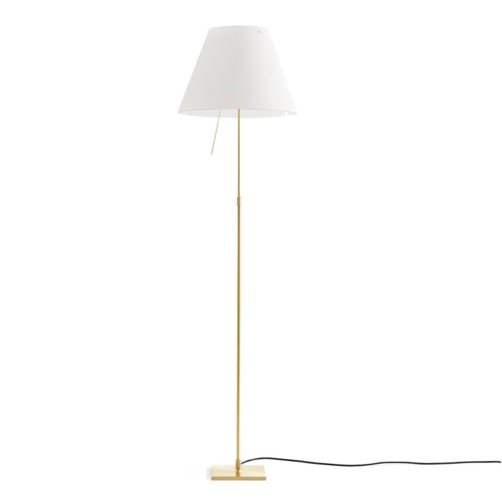 Costanza teleskopowa - Luceplan - lampa podłogowa – kolor Mosiądz (nr kat. LP-D13T-TELESCOPIC-BRASS-WHITE-O)