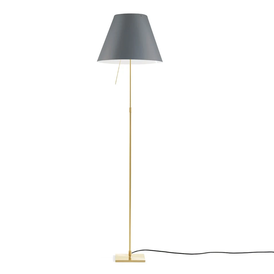 Costanza teleskopowa - Luceplan - lampa podłogowa – kolor Mosiądz (nr kat. LP-D13T-TELESCOPIC-BRASS-CONCRE)