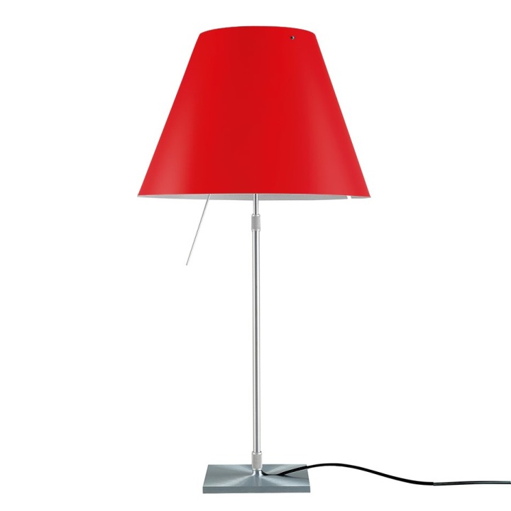 Costanza teleskopowa - Luceplan - lampa stołowa – kolor Aluminium (nr kat. LP-D13-TELESCOPIC-ALU-PRIMAR-ON)