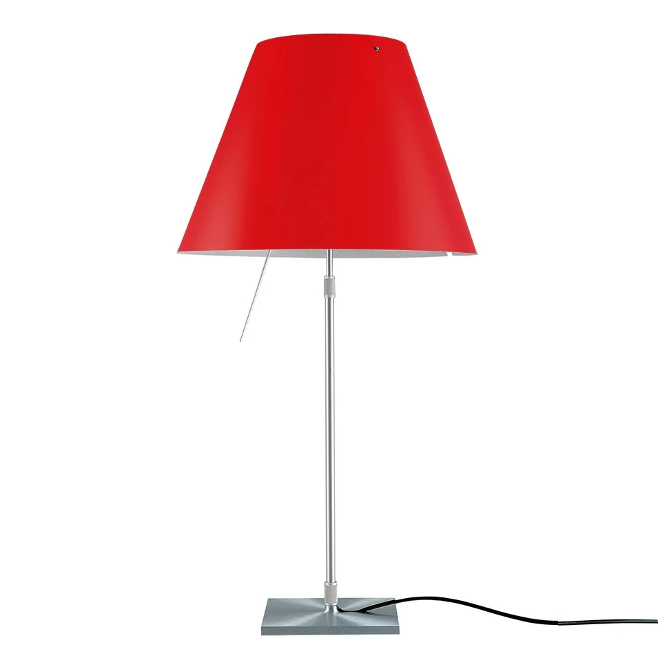 Costanza teleskopowa - Luceplan - lampa stołowa – kolor Aluminium (nr kat. LP-D13-TELESCOPIC-ALU-PRIMAR-ON)
