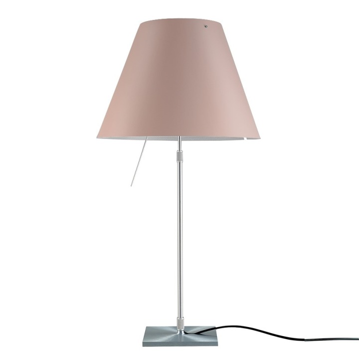 Costanza teleskopowa - Luceplan - lampa stołowa – kolor Aluminium (nr kat. LP-D13-TELESCOPIC-ALU-SOFT-S-ON)