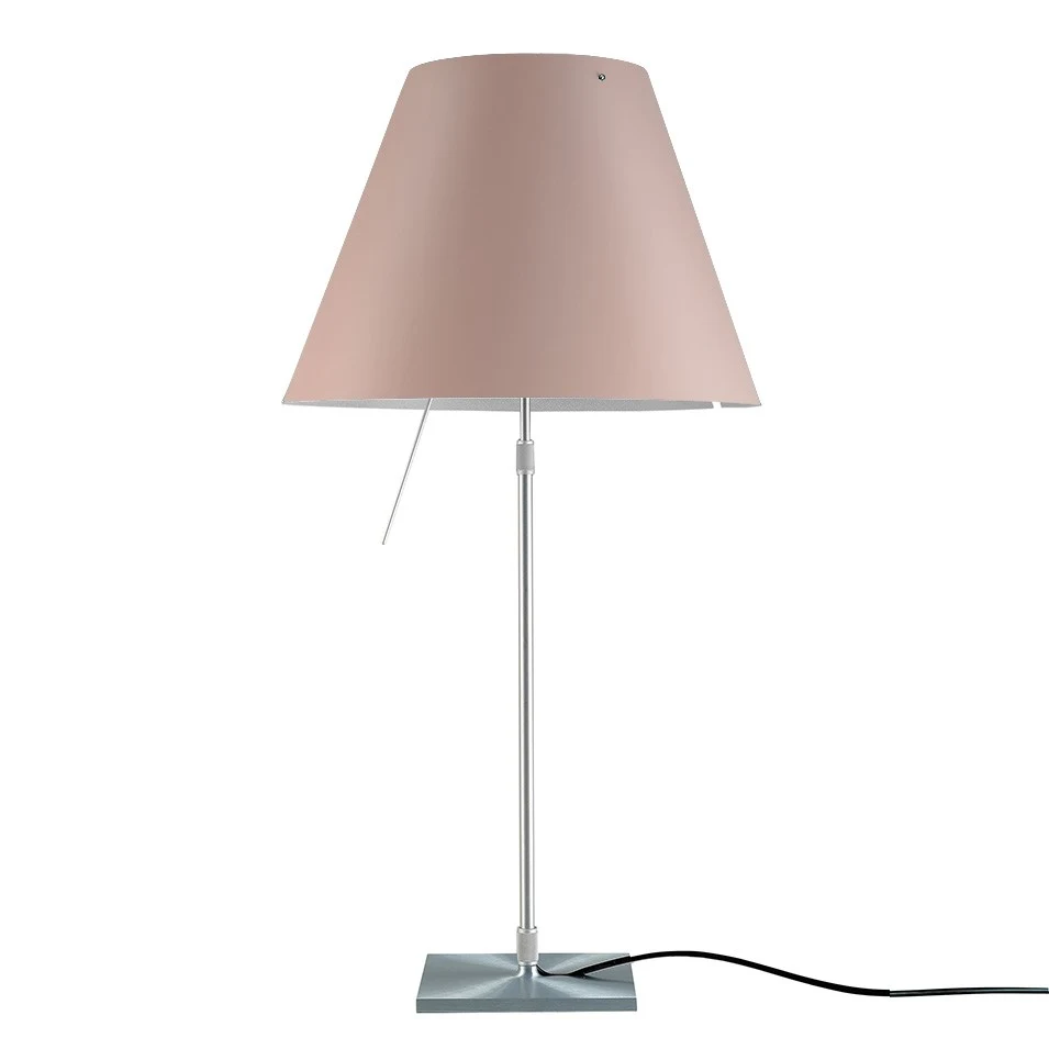 Costanza teleskopowa - Luceplan - lampa stołowa – kolor Aluminium (nr kat. LP-D13-TELESCOPIC-ALU-SOFT-S-ON)