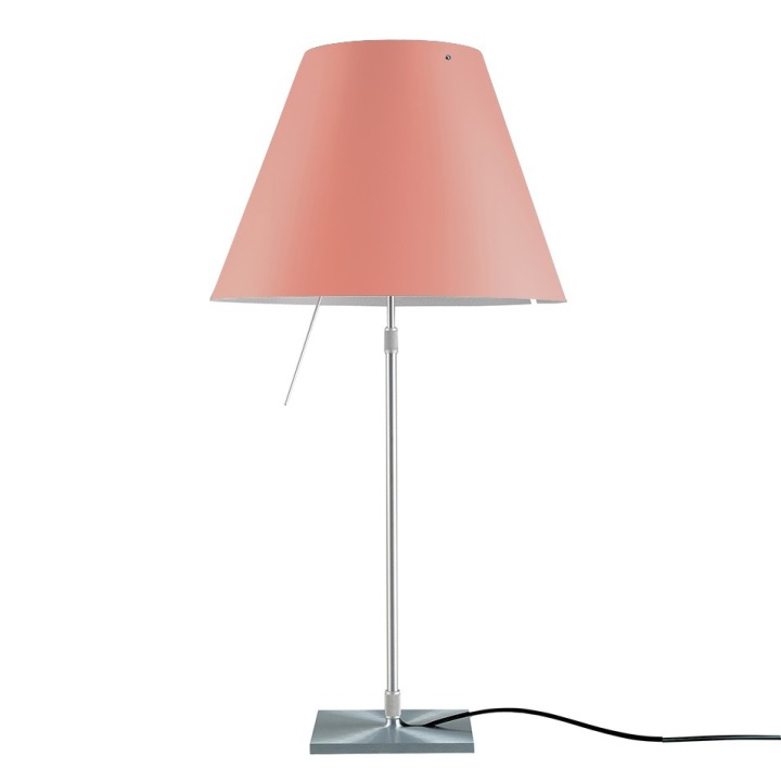 Costanza teleskopowa - Luceplan - lampa stołowa – kolor Aluminium (nr kat. LP-D13-TELESCOPIC-ALU-EDGY-P-ON)
