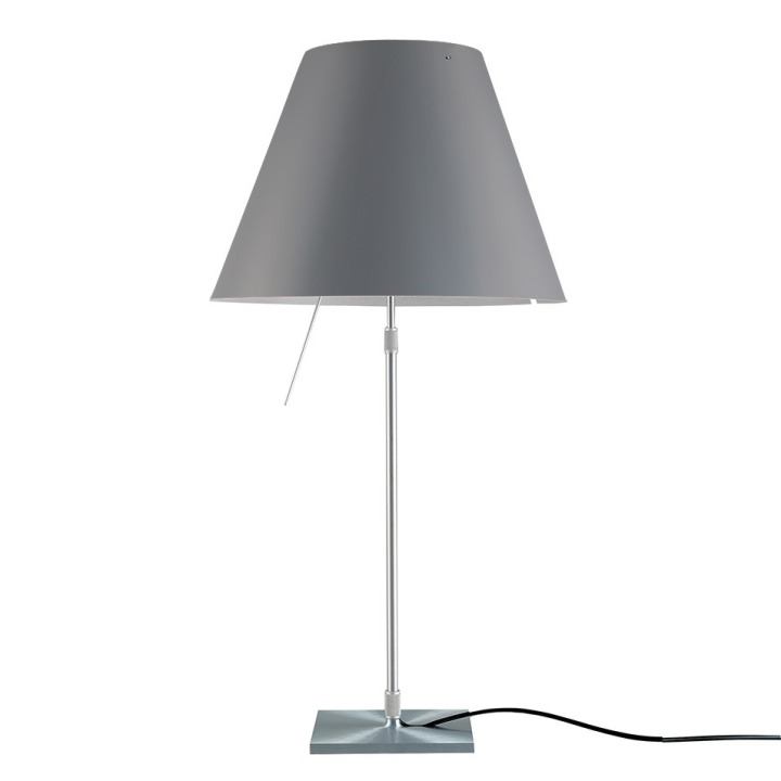 Costanza teleskopowa - Luceplan - lampa stołowa – kolor Aluminium (nr kat. LP-D13-TELESCOPIC-ALU-CONCRE-ON)
