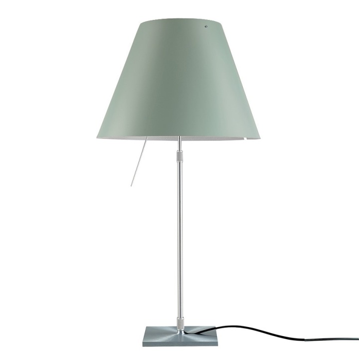 Costanza teleskopowa - Luceplan - lampa stołowa – kolor Aluminium (nr kat. LP-D13-TELESCOPIC-ALU-COMFOR-ON)
