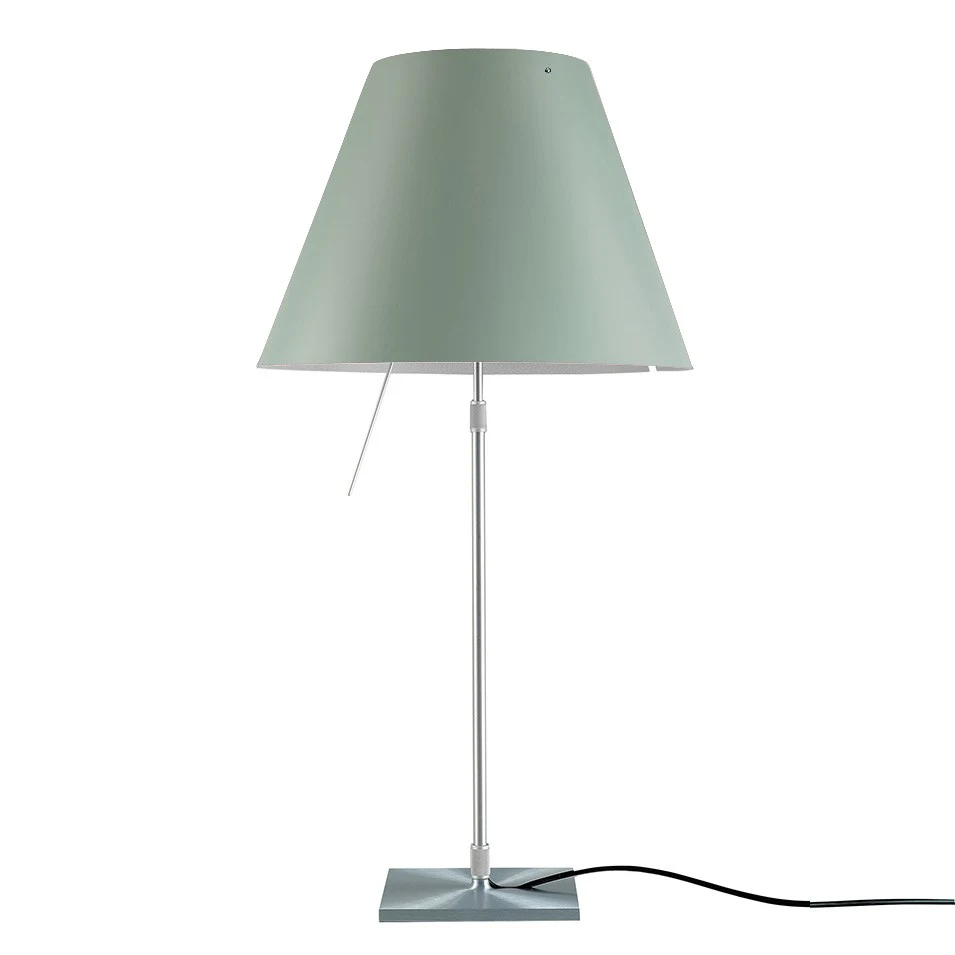 Costanza teleskopowa - Luceplan - lampa stołowa – kolor Aluminium (nr kat. LP-D13-TELESCOPIC-ALU-COMFOR-ON)