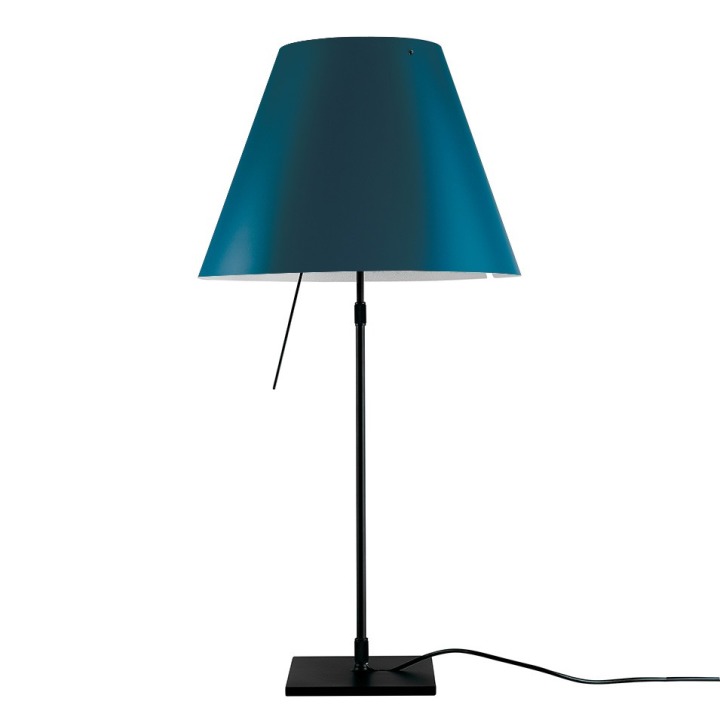Costanza teleskopowa - Luceplan - lampa stołowa – kolor Czarny (nr kat. LP-D13-TELESCOPIC-BLACK-PETROL-O)