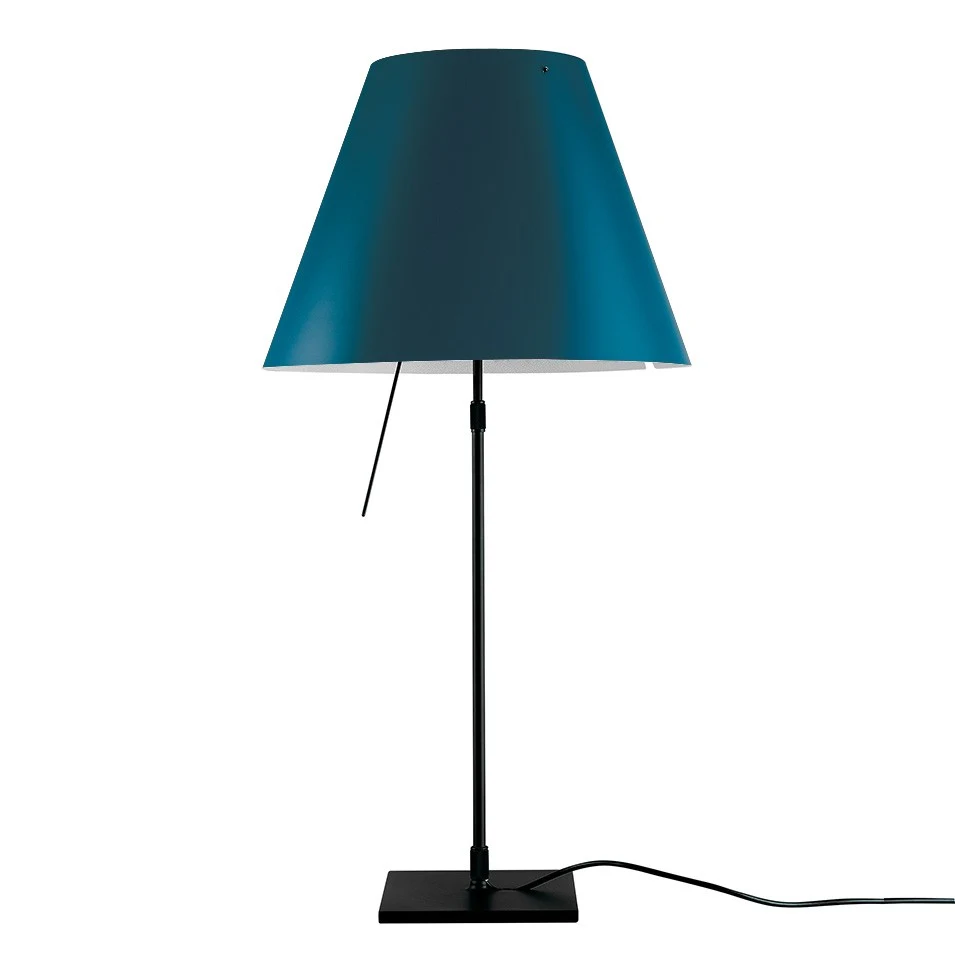 Costanza teleskopowa - Luceplan - lampa stołowa – kolor Czarny (nr kat. LP-D13-TELESCOPIC-BLACK-PETROL-O)