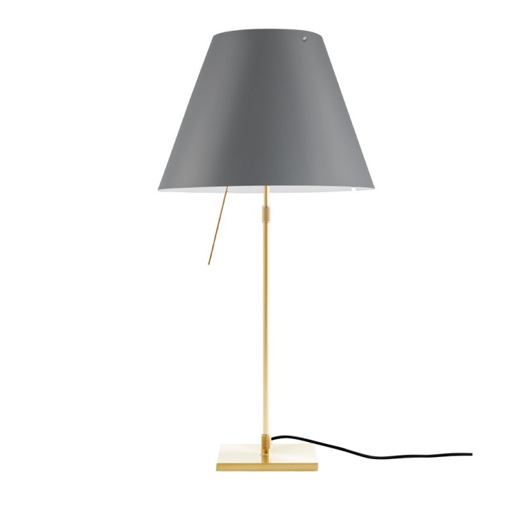 Costanza teleskopowa - Luceplan - lampa stołowa – kolor Mosiądz (nr kat. LP-D13-TELESCOPIC-BRASS-CONCRE-O)