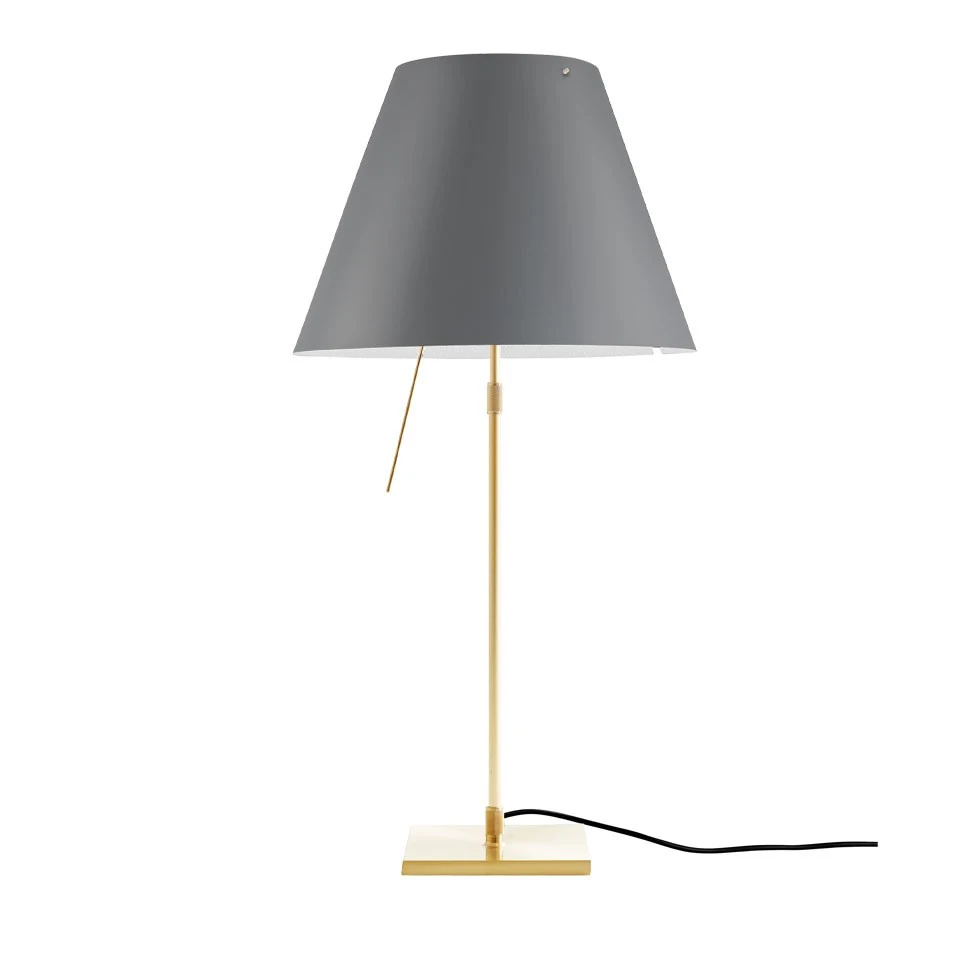 Costanza teleskopowa - Luceplan - lampa stołowa – kolor Mosiądz (nr kat. LP-D13-TELESCOPIC-BRASS-CONCRE-O)