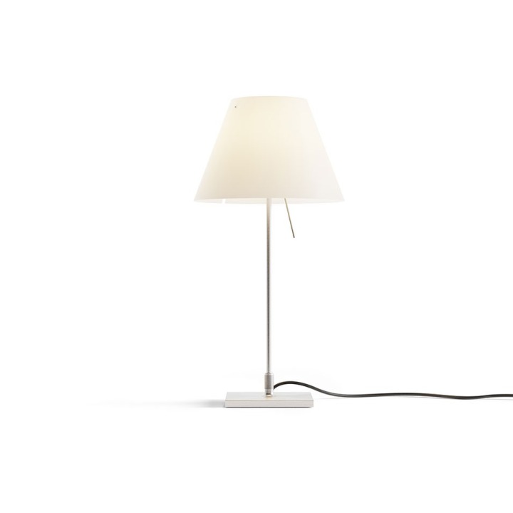 Costanzina z podstawą - Luceplan - lampa stołowa – kolor Aluminium (nr kat. 1D13=NPLC020)
