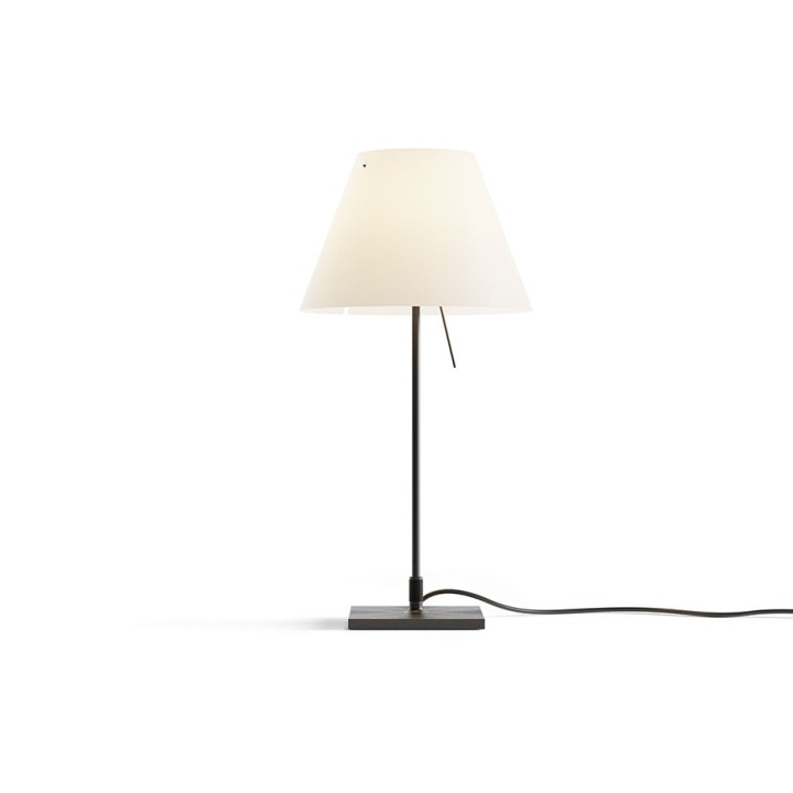 Costanzina z podstawą - Luceplan - lampa stołowa – kolor Czarny (nr kat. LP-D13PI-WITH-BASE-BLACK-WHITE)