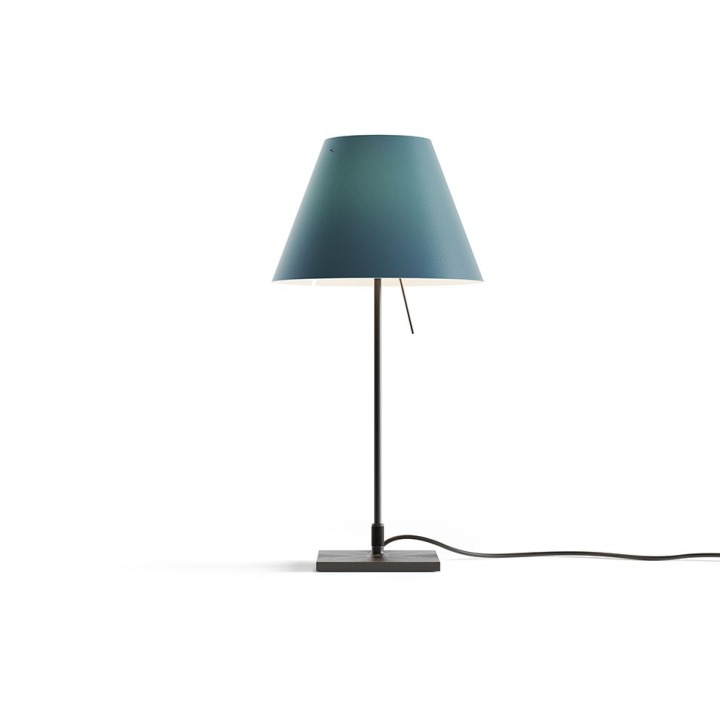 Costanzina z podstawą - Luceplan - lampa stołowa – kolor Czarny (nr kat. LP-D13PI-WITH-BASE-BLACK-PETROL)