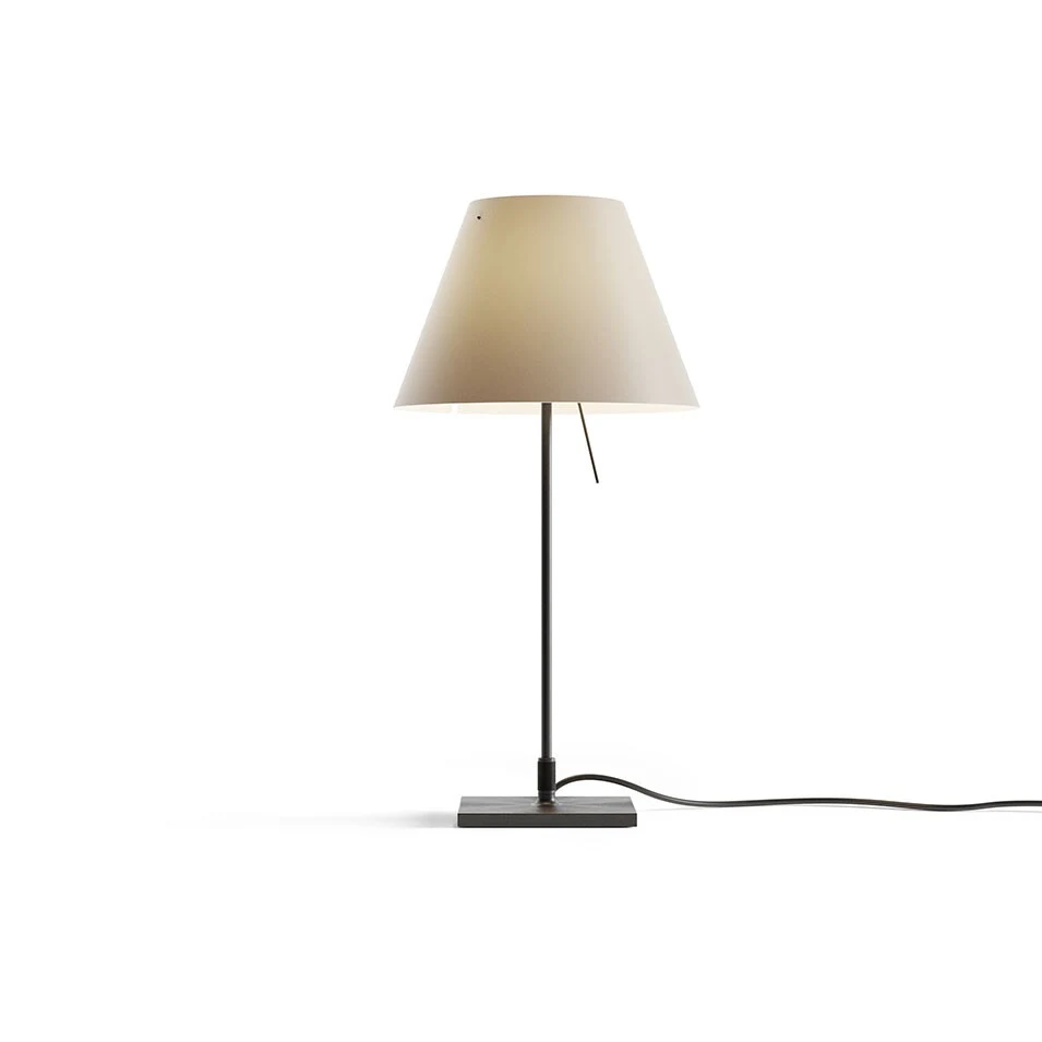Costanzina z podstawą - Luceplan - lampa stołowa – kolor Czarny (nr kat. LP-D13PI-WITH-BASE-BLACK-SHADED)