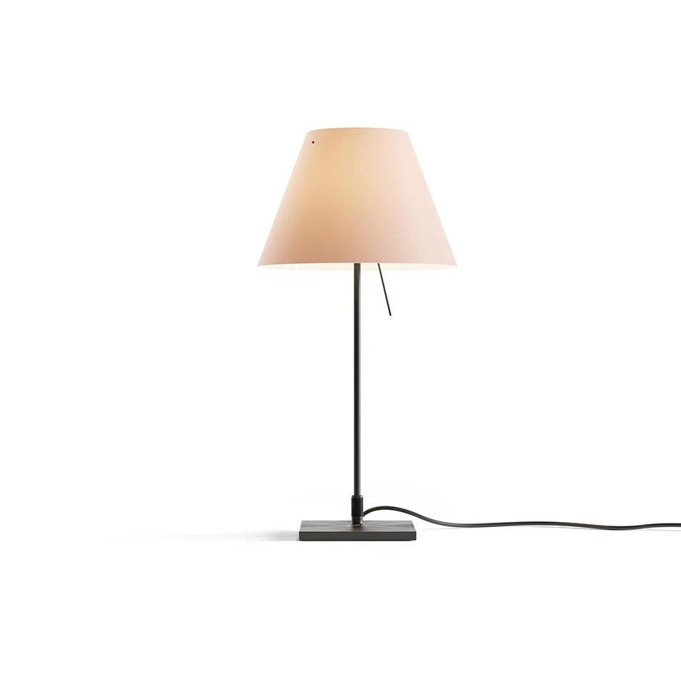 Costanzina z podstawą - Luceplan - lampa stołowa – kolor Czarny (nr kat. LP-D13PI-WITH-BASE-BLACK-SOFT-S)