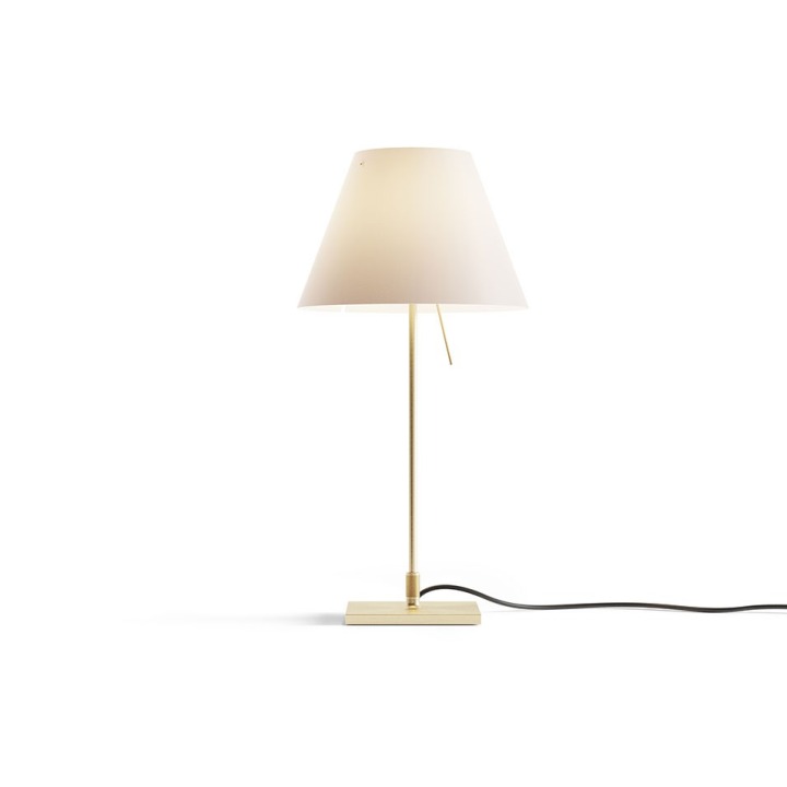 Costanzina z podstawą - Luceplan - lampa stołowa – kolor Mosiądz (nr kat. LP-D13PI-WITH-BASE-BRASS-MISTIC)