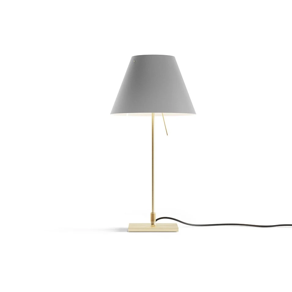 Costanzina z podstawą - Luceplan - lampa stołowa – kolor Mosiądz (nr kat. LP-D13PI-WITH-BASE-BRASS-CONCRE)