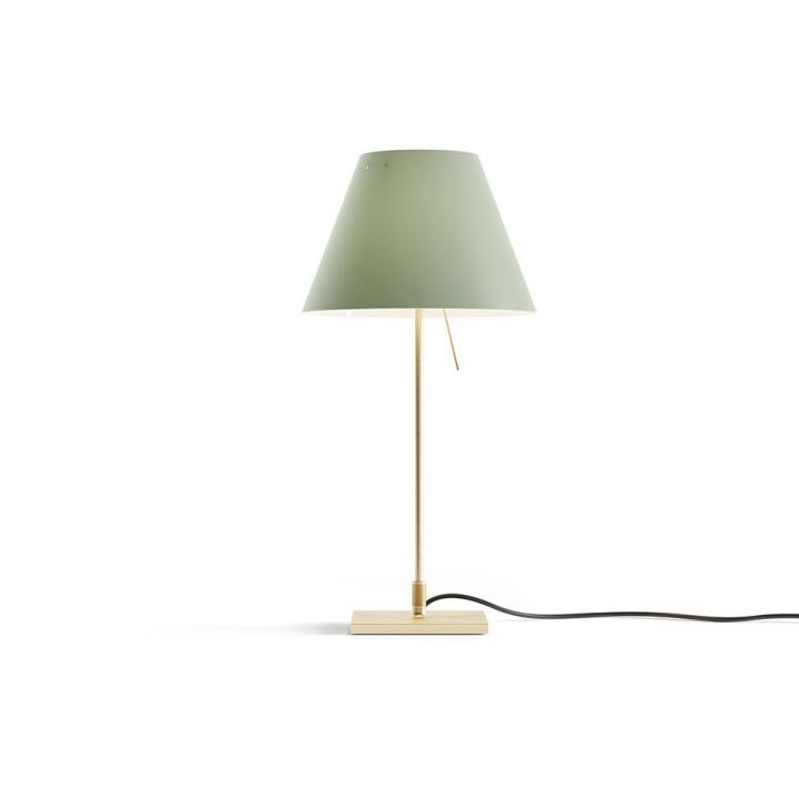 Costanzina z podstawą - Luceplan - lampa stołowa – kolor Mosiądz (nr kat. LP-D13PI-WITH-BASE-BRASS-COMFOR)