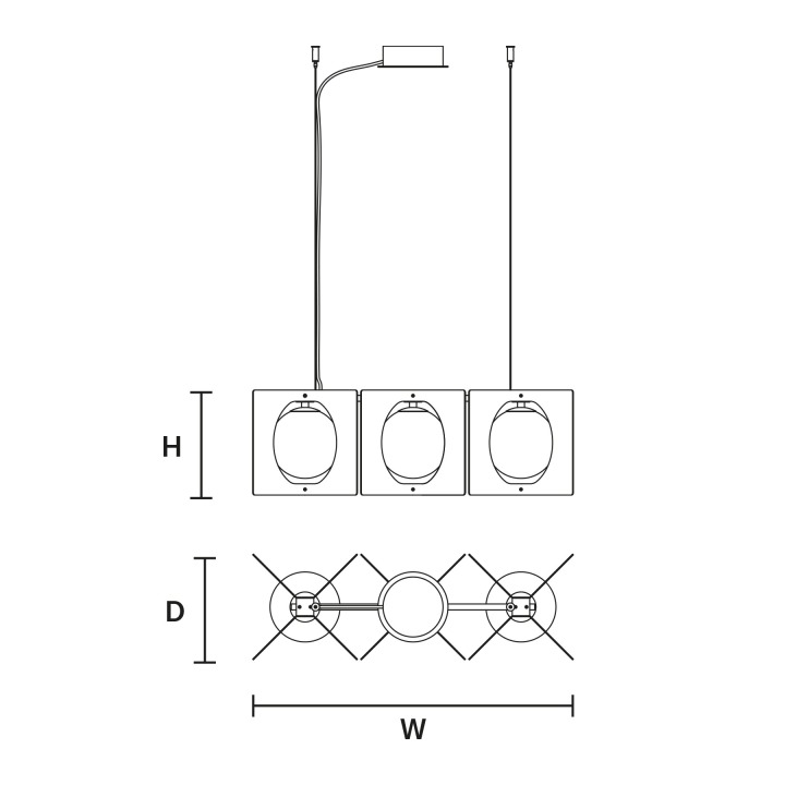 Girouette S3 LN - Masiero - żyrandol – zdjęcie 2